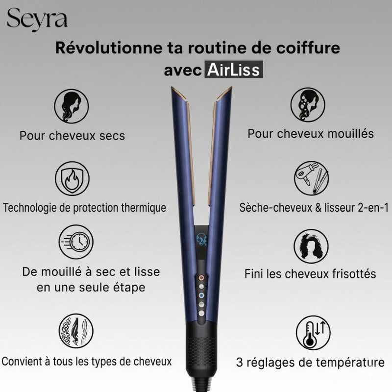 Seyra® AirLiss Pro - Lisseur 2 en 1 & Technologie ionique